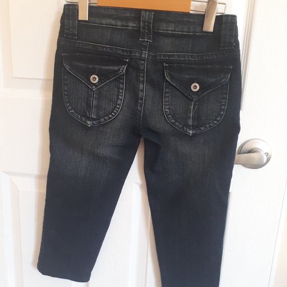 NWOT Seductions Low Rise Navy-Black Jean Capri - Picture 6 of 7